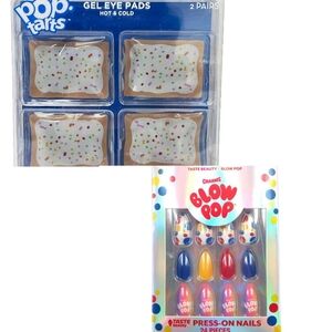 Taste Beauty x Pop Tarts Hot Cold Gel Eye Pads Charms Blow Pops Press On Nails